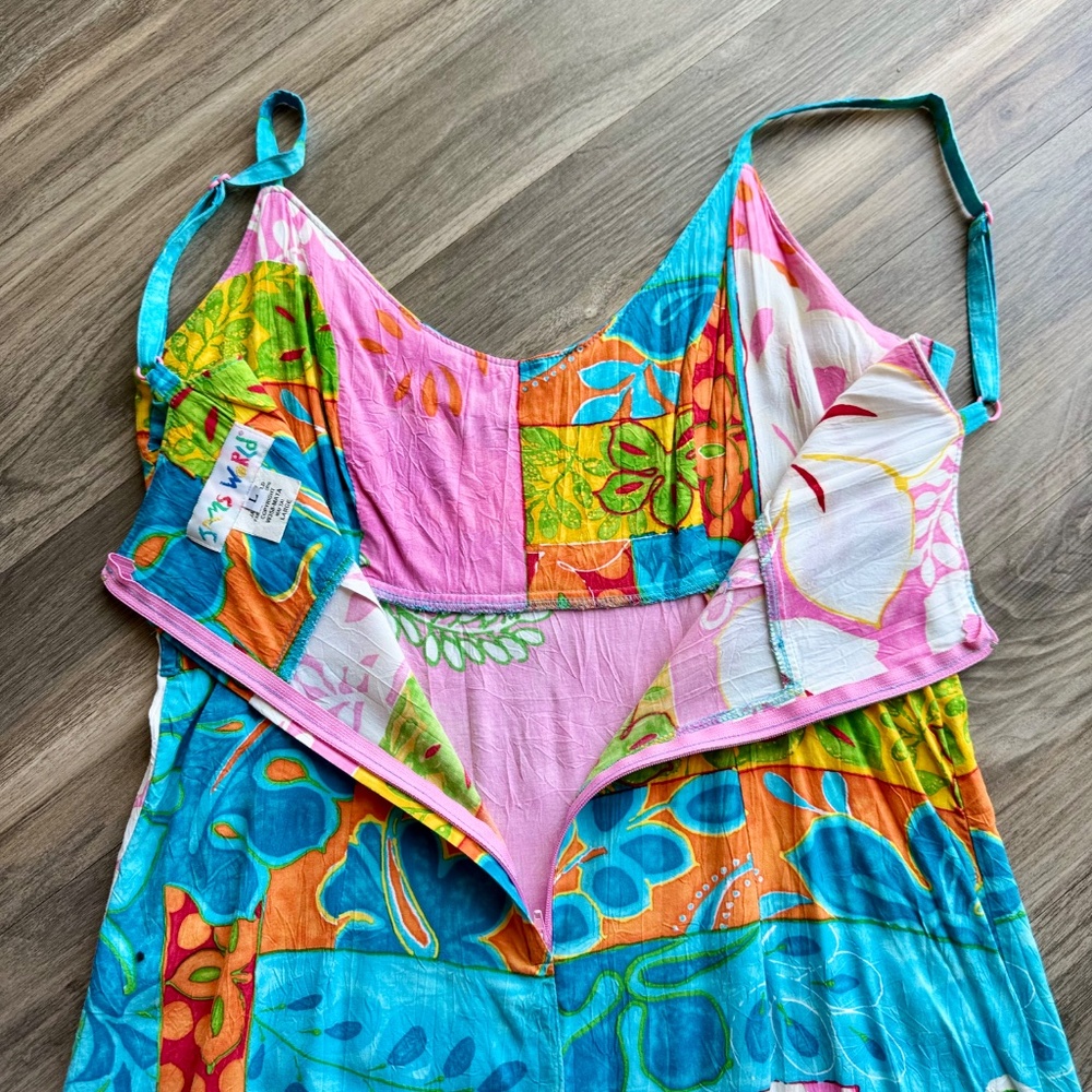 Jam World Tropical Patchwork Floral Sundress Ruff… - image 9